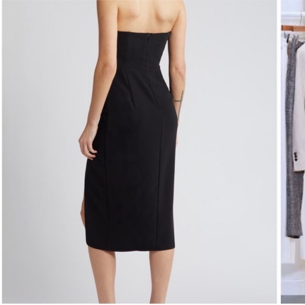 Amanda Uprichard X Revolve Strapless Puzzle Midi Dress in Black - Picture 2 of 7